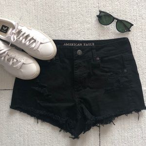 American Eagle Hi-Rise Festival black shorts sz 10
